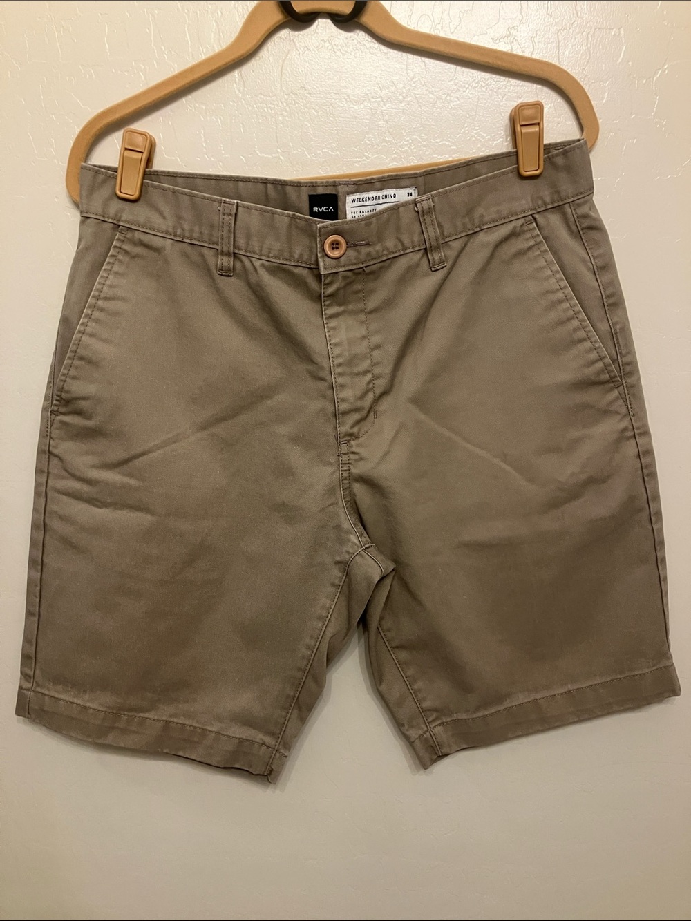 RVCA Men’s Flat Front Khaki Shorts